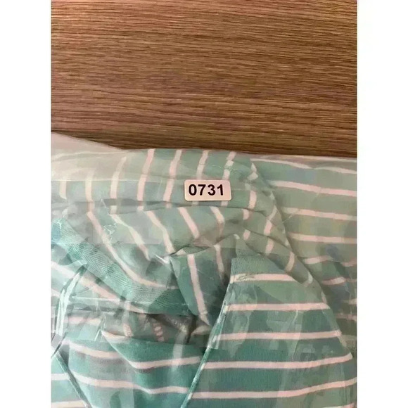 Coolibar Key Colony Beach Hoodie Blue Striped Tassel UPF 50 Stretch S - Picture 12 of 12